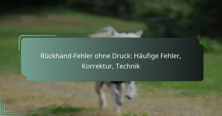 Rückhand-Fehler ohne Druck: Häufige Fehler, Korrektur, Technik