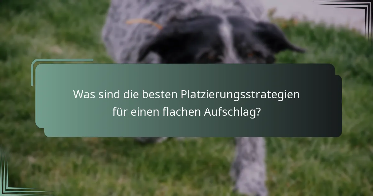 Was sind die besten Platzierungsstrategien für einen flachen Aufschlag?