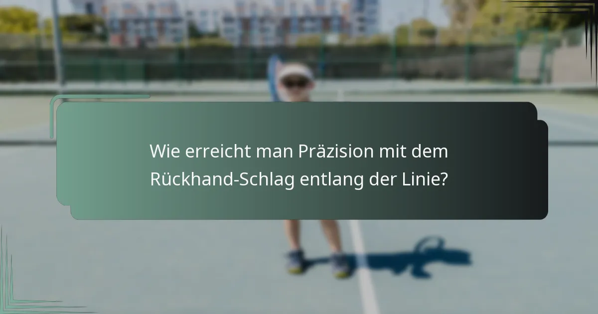 Wie erreicht man Präzision mit dem Rückhand-Schlag entlang der Linie?
