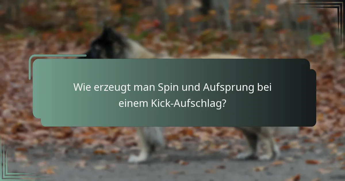 Wie erzeugt man Spin und Aufsprung bei einem Kick-Aufschlag?