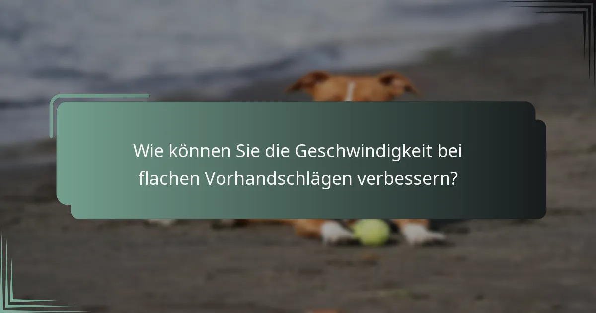 Wie können Sie die Geschwindigkeit bei flachen Vorhandschlägen verbessern?