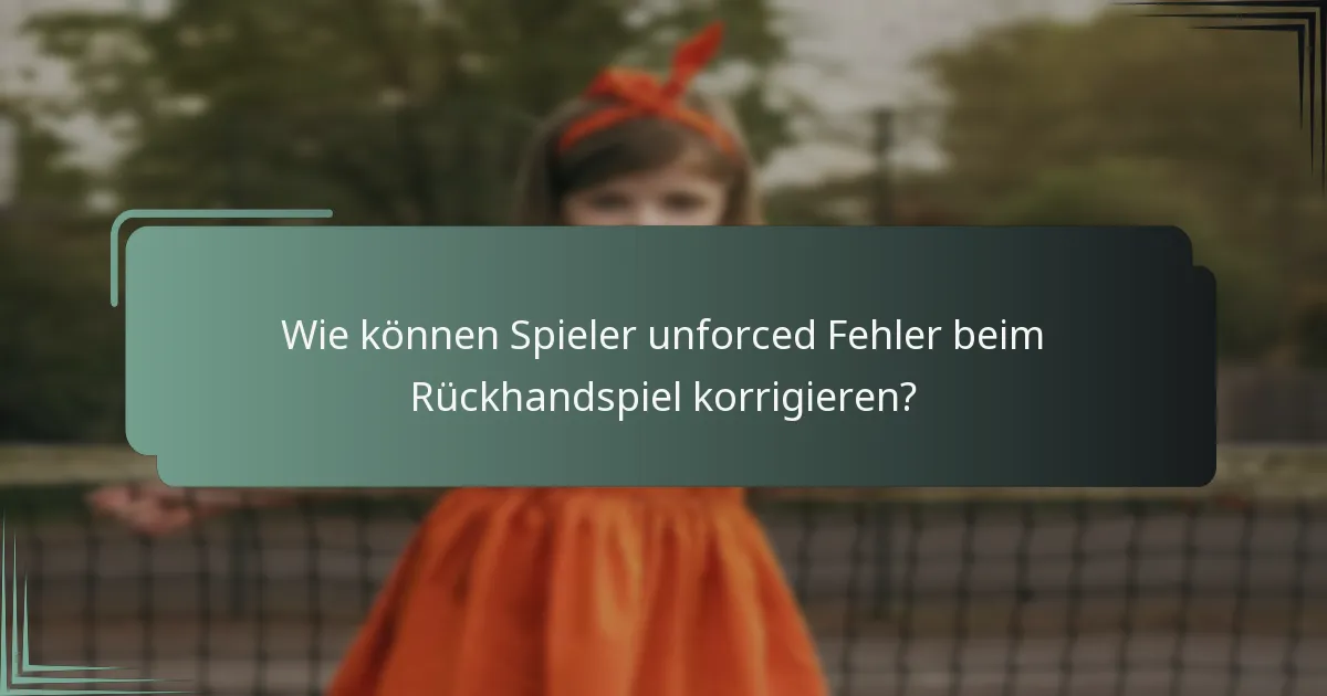 Wie können Spieler unforced Fehler beim Rückhandspiel korrigieren?